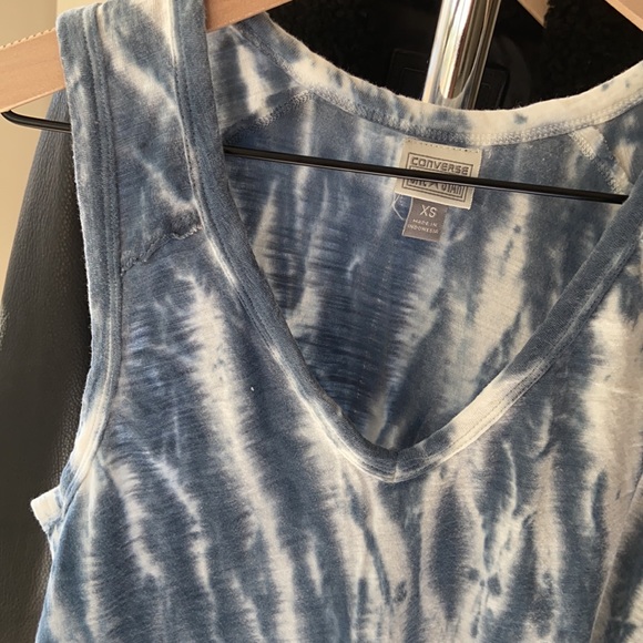 XS Converse All Star Blue White Tie Dye Tank Top - Picture 4 of 8